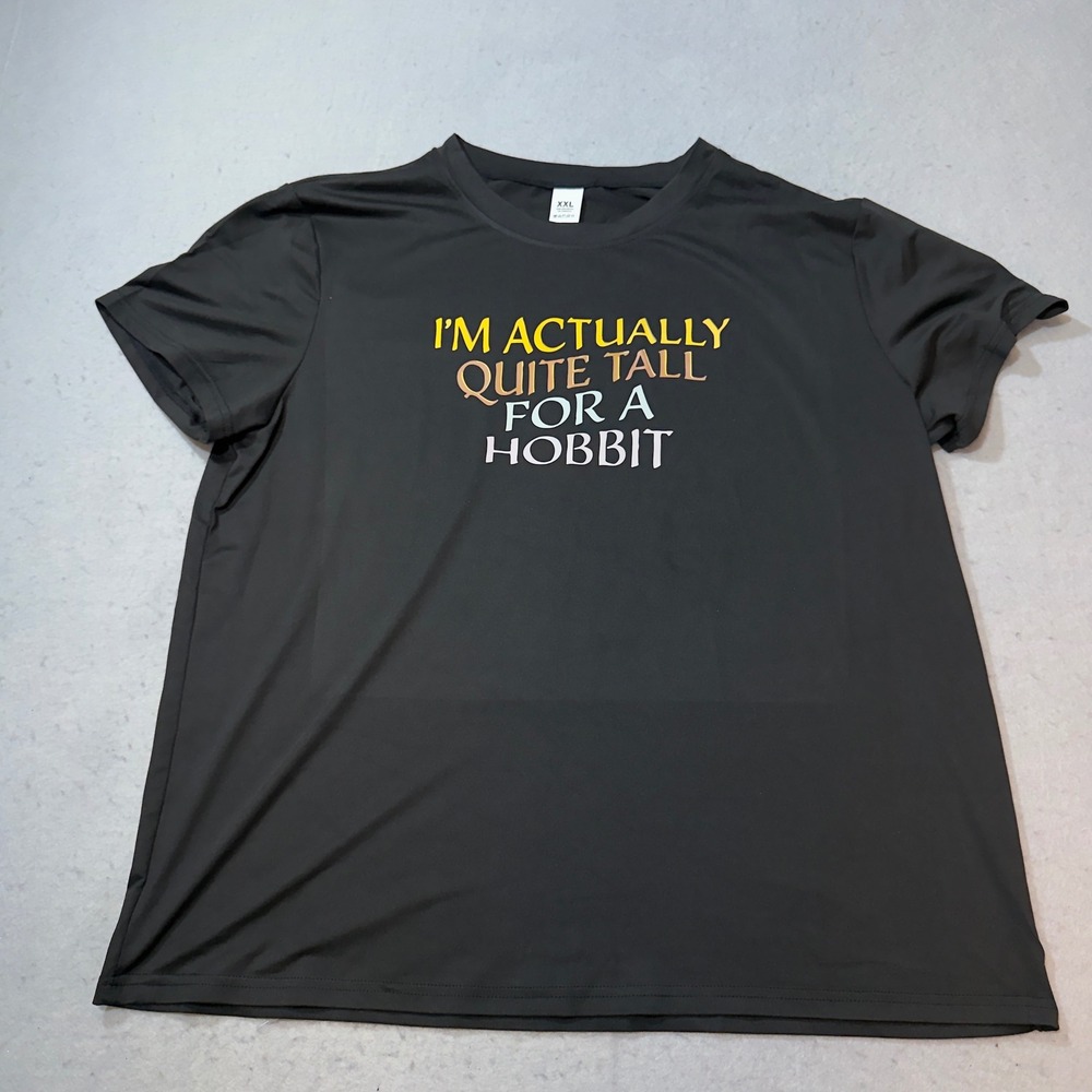 Mens Graphic T Shirt‎ Im Actually Quite Tall For A Hobbit Fantasy Fan XXL - Picture 2 of 7